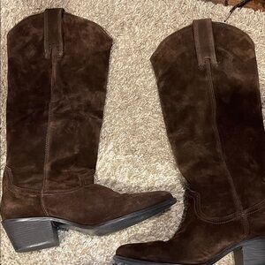 Zara Dark Brown Heeled Boots